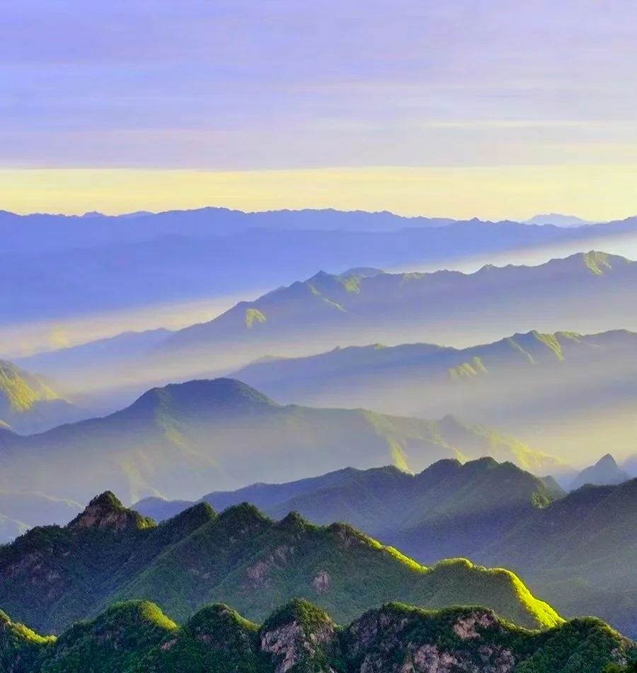 Misty mountain peaks